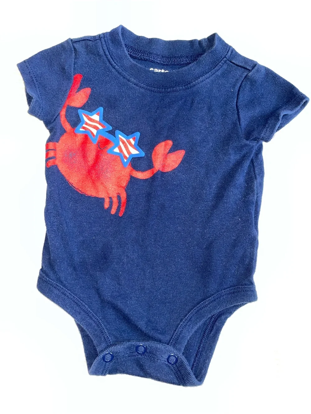 Bundle of Baby Boy One-Pieces in Navy, Light Blue, Gray, Cream, and White